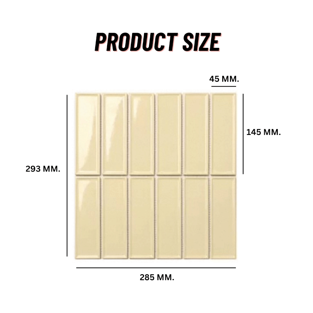 โมเสค TIMELESS TILES รุ่น BAR 29.3X28.5 ซม. สีเหลือง CREAMY YELLOW ผิวเงา_1